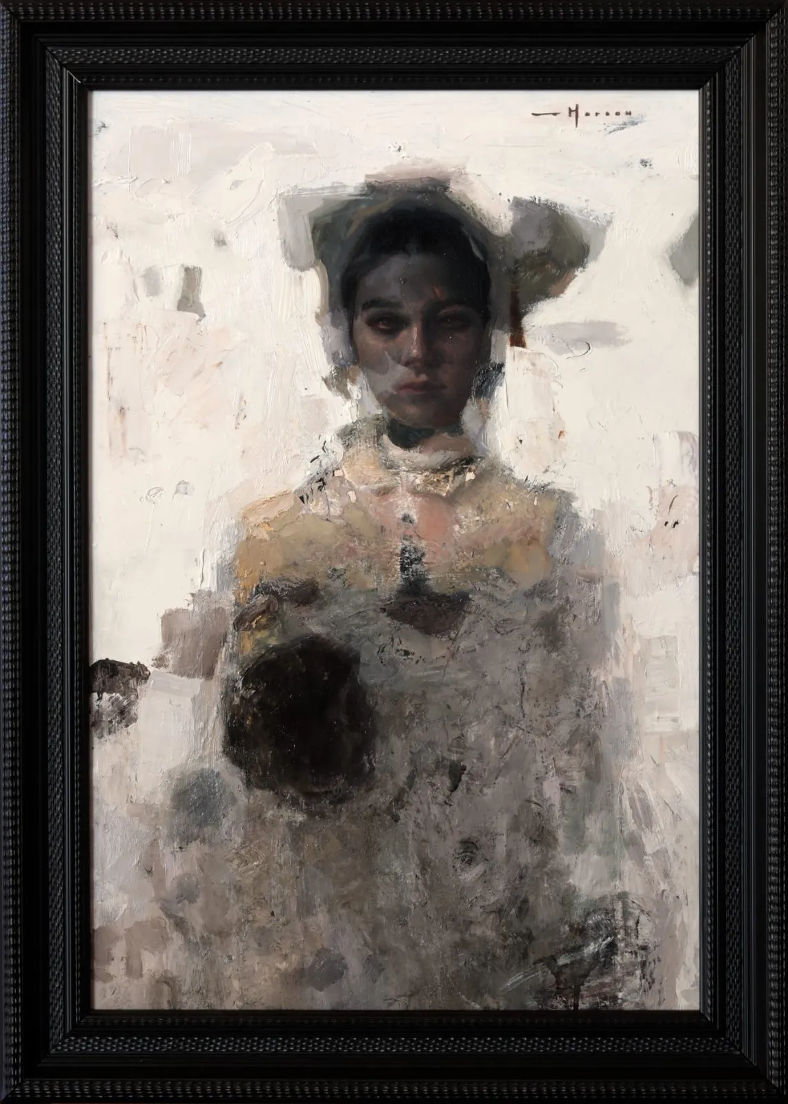 Figure n°1, huile sur lin de Anthony J. Moreau, 2026, 60 × 40 cm, Galerie Calderone
