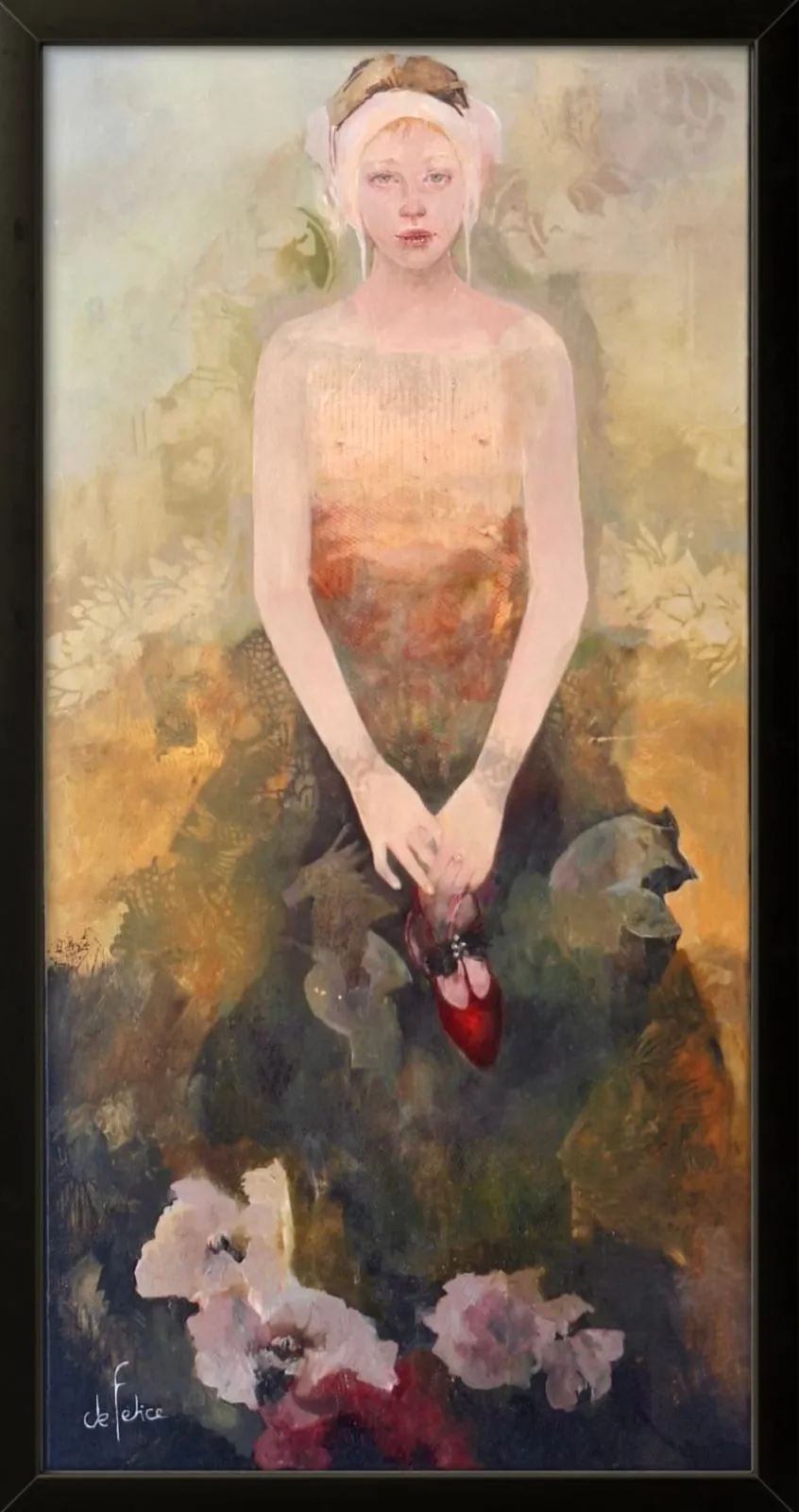 Le soulier rouge, huile sur toile de Françoise de Felice, 2026, Galerie Calderone