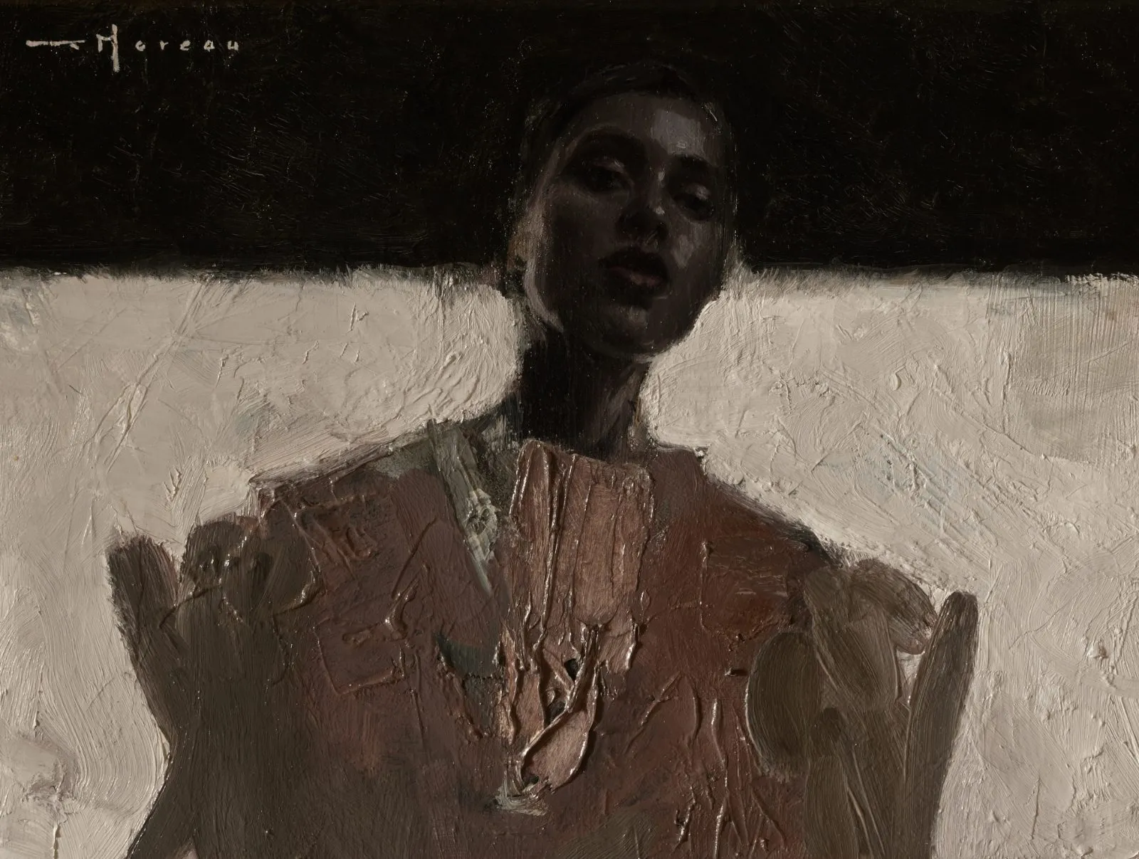 Étude 11, huile sur lin de Anthony J. Moreau, 2026, 30 × 40 cm, Galerie Calderone