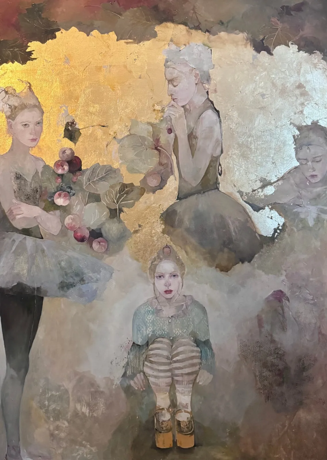 Les danseuses, huile sur toile de Françoise de Felice, 2026, 165 × 113 cm, Galerie Calderone