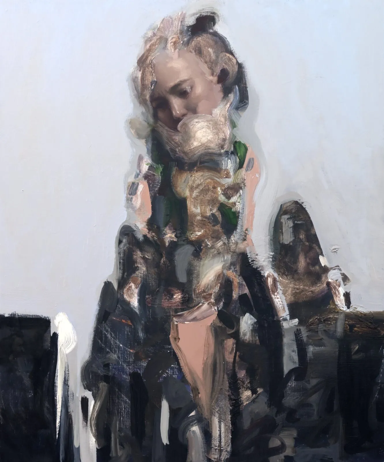 Figure IV, huile sur lin de Anthony J. Moreau, 2026, 65 × 54 cm, Galerie Calderone